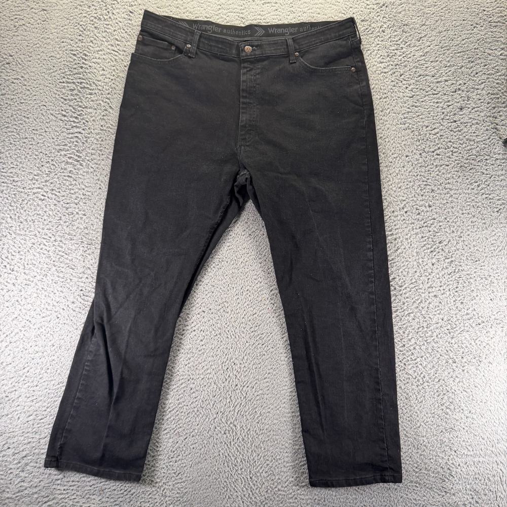 Wrangler Authentics Jeans Men 40x29 Black Cotton Denim Straight Workwear Stretch